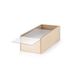 Drewniane pudełko z akrylowym wieczkiem M - ST 94944