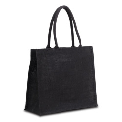 Czarna torba z juty na zakupy - R08498