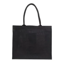 Czarna torba z juty na zakupy - R08498