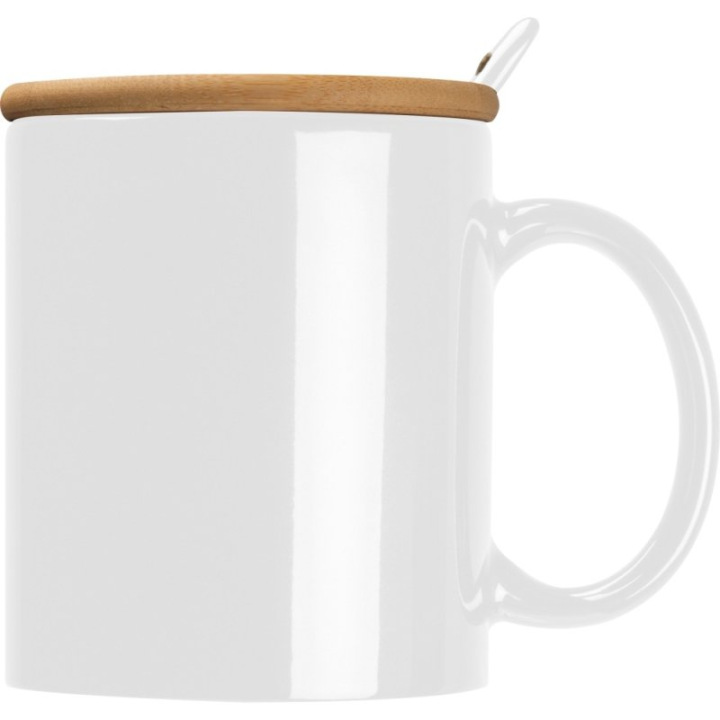 Kubek ceramiczny z łyżeczką 300 ml