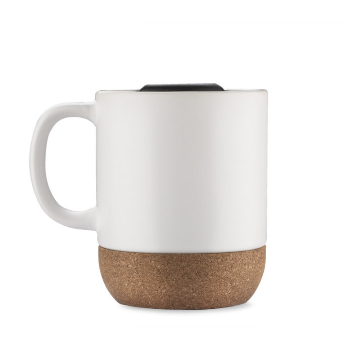 Kubek ceramiczny z korkowym spodem 300 ml - AS 16020