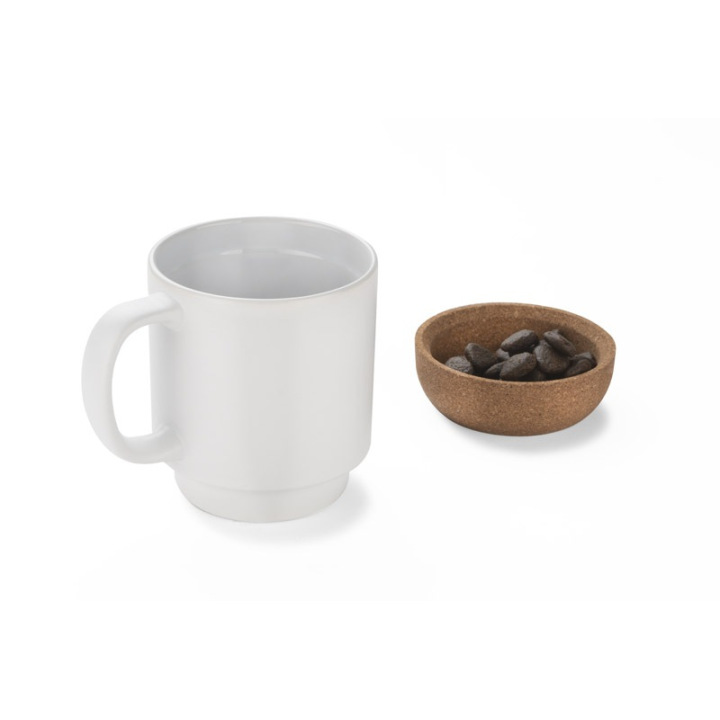 Kubek ceramiczny z korkowym spodem 300 ml - AS 16020