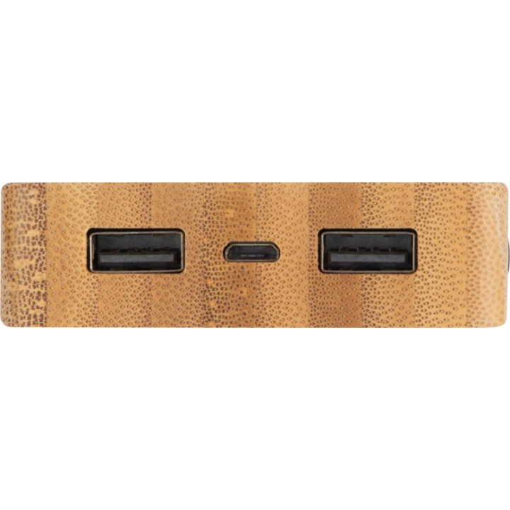 Power bank solarny o pojemności 8000 mAh w bambusowej obudowie - MA 3256313