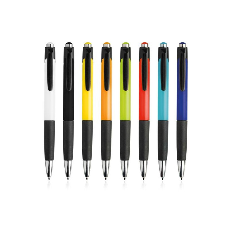 Plastikowy długopis z gumowanym uchwytem - IP131544