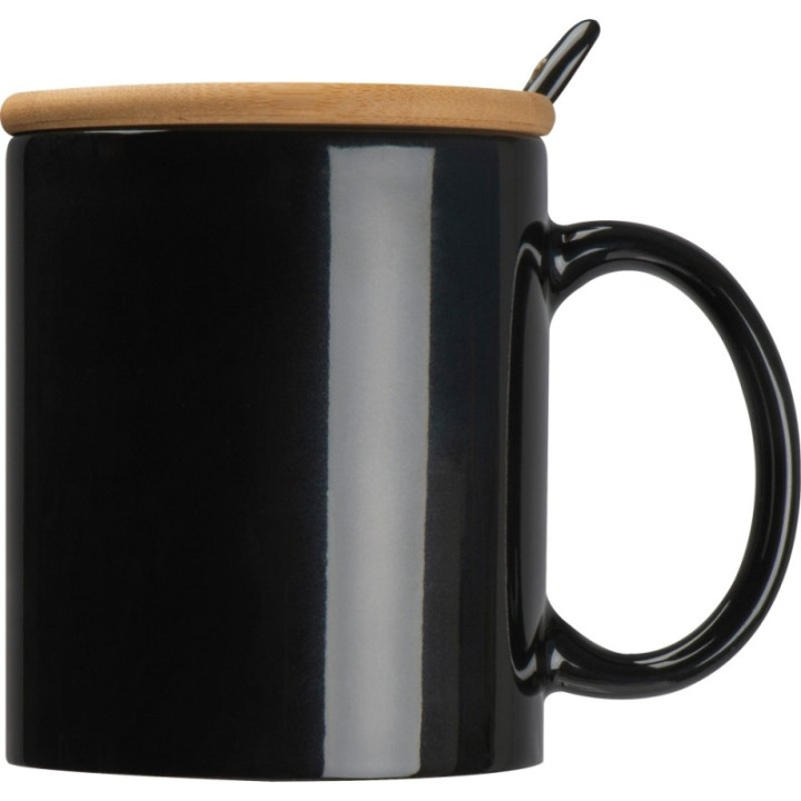 Kubek ceramiczny z łyżeczką 300 ml - 829690