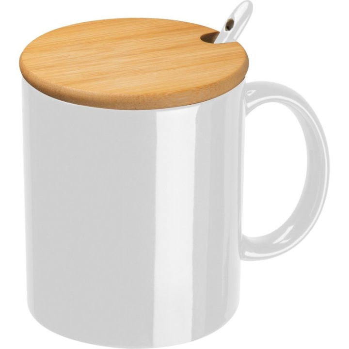 Kubek ceramiczny z łyżeczką 300 ml - 829690