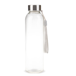 Szklana butelka na wodę z paskiem przy nakrętce, 500 ml - LT98812