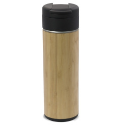 Butelka z podwójną ścianką i izolacją pokryta bambusem, 400 ml - LT98717