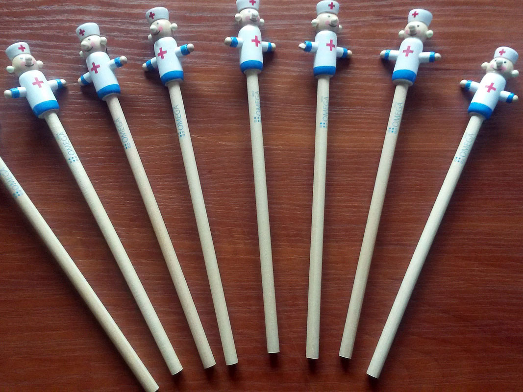  Doctor-shaped pencils with print