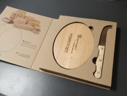  Wooden cheese board with engraving