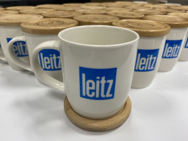  Mug with bamboo lid/pad with print and engraving